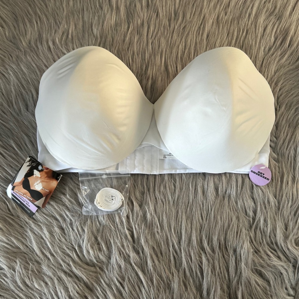 Maidenform Strapless Lift Bra Womens Size 40D White Underwire Back Closure